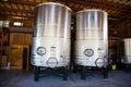 Stainless Steel Wine Tanks Royalty Free Stock Photo