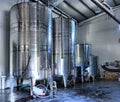 Stainless steel wine vats Royalty Free Stock Photo