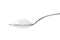 Teaspoon with sugar isolated on white background Royalty Free Stock Photo