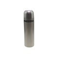 Stainless thermos water bottle, isolated on white background. Silver color