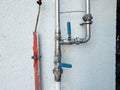 Stainless tube with thin branche and two open close ball valves