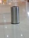 a stainless steel bin in roxy mall at jember Royalty Free Stock Photo