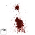 Stains and puddle of blood, isolated on white background. Vector Royalty Free Stock Photo