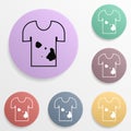 Stains on the t-shirt badge color set icon. Simple glyph, flat vector of wash icons for ui and ux, website or mobile application