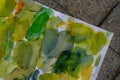 Stains of watercolor paint on a sheet of paper Royalty Free Stock Photo