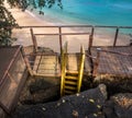 Stair access to get to Praia do Sancho Beach - Fernando de Noronha, Pernambuco, Brazil