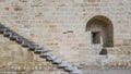 Stairs and battlements on the fortress the stone wall