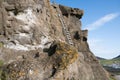 Stair in the cliffs of Heimaklettur in Vestmannaeyjar Iceland