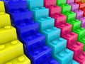 Stair concept build from colorful toy bricks