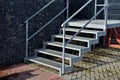 Stair construction for car parks with high resistance to deformation even under heavy loads Welded floor grate made of galvanized Royalty Free Stock Photo