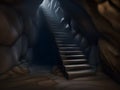 stair in the dark cave