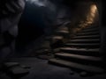 stair in the dark cave