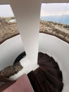 Stair to access higher point of the view point in the Mirador del RÃ­o, Lanzarote, Canary Islands, Spain