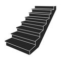 Stair vector icon.Black vector icon isolated on white background stair