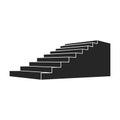 Stair vector icon.Black vector icon isolated on white background stair