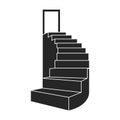 Stair vector icon.Black vector icon isolated on white background stair