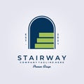 Stair way , door access , entrance logo vector illustration design