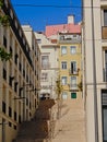 Staircase and traditional houses on a hill slope of LisbonStaircase and traditional painted houses on a hill slope on a sunny day