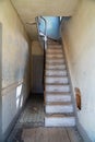 Staircase in an abandoned building in Bannack Ghost Town in Montana Royalty Free Stock Photo