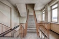 Staircase in an abandoned and forgotten building