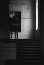 Abandoned staircase on black and white Royalty Free Stock Photo