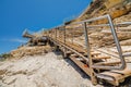 Staircase Beach Access. Rocky cliffs on Pismo Beach, California Royalty Free Stock Photo