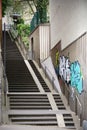 Staircase with bicycle rail