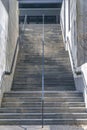 Staircase of a building leading to the upper floor and glass doors entrance Royalty Free Stock Photo