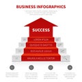 Staircase, business ladder, levels of success vector modern infographic, winning concept