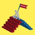 Staircase, business ladder, levels of success winning concept. Staircase to success, illustration of level stair to success