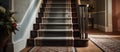 A staircase with carpet on the steps in a building Royalty Free Stock Photo