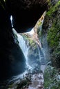 Staircase Climbs Alongside Cave Wall