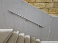 a staircase with concrete sides at a public building. the Royalty Free Stock Photo