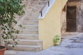 Staircase in the courtyard of an old residential building, traditional architectura of Catania, Sicily, Italy Royalty Free Stock Photo