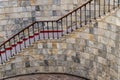 Staircase covered with red carpet in lobby Royalty Free Stock Photo