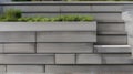 staircase exterior closeup steps gray concrete block retaining wall garden landscape hardscape.