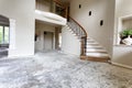 Staircase and floor being remodeled with red oak wood