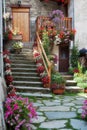 Staircase with flowers