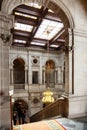 Staircase of Honor in interior of city hall in Barcelona