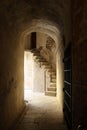 Stairs inside Fort CarrÃâ in Provence, France Royalty Free Stock Photo