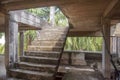 Staircase inside an unfinished abandoned building in Thailand. Royalty Free Stock Photo