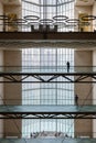 Staircase interior of the Museum of Islamic art, Doha, Qatar. Royalty Free Stock Photo