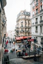 Staircase and the Lamarck - Caulaincourt metro station in Montmartre, Paris, France