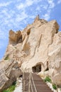 Staircase leading into cave dwelling Royalty Free Stock Photo