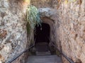 Staircase leading down to the Tomb of the Prophets on the Mount Eleon - Mount of Olives in East Jerusalem in Israel