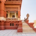 Staircase leading to balcony at Baron Empain Palace, Heliopolis district, Cairo, Egypt