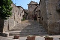 staircase leading to the castle in the medieval town of Sermoneta