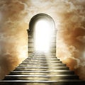 Staircase leading to heaven or hell. Royalty Free Stock Photo