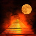 Staircase leading to heaven or hell Royalty Free Stock Photo