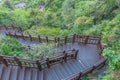 Staircase leading to the top of Seongsan Ilchulbong known as sunrise peak at Jeju Island, Republic of Korea Royalty Free Stock Photo